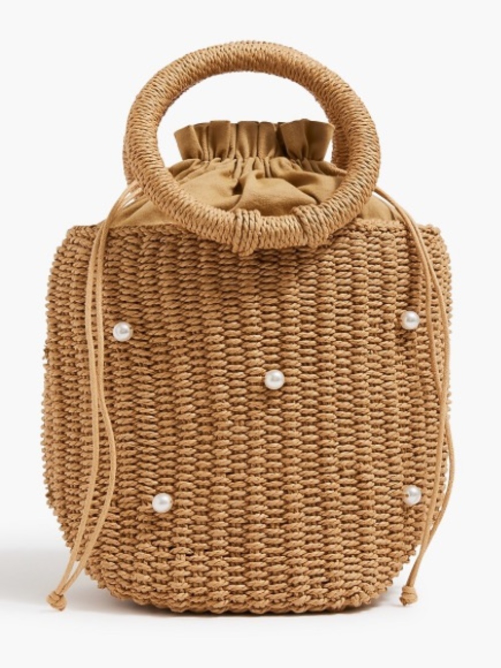 NWT J Crew Raffia Handbag with Pearls